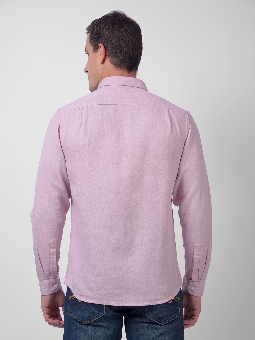 Numero Uno Men Solid Light Pink Regular Fit Shirt